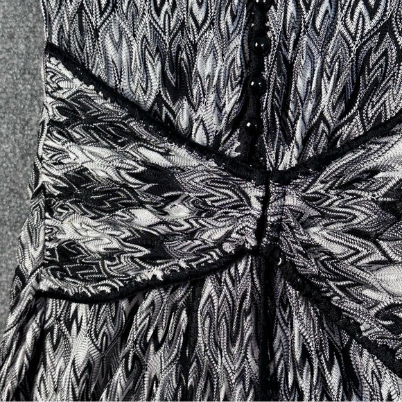 Missoni Italy vneck belted knit dress 10 sleeveless silk lined cinch waist black - Picture 4 of 15